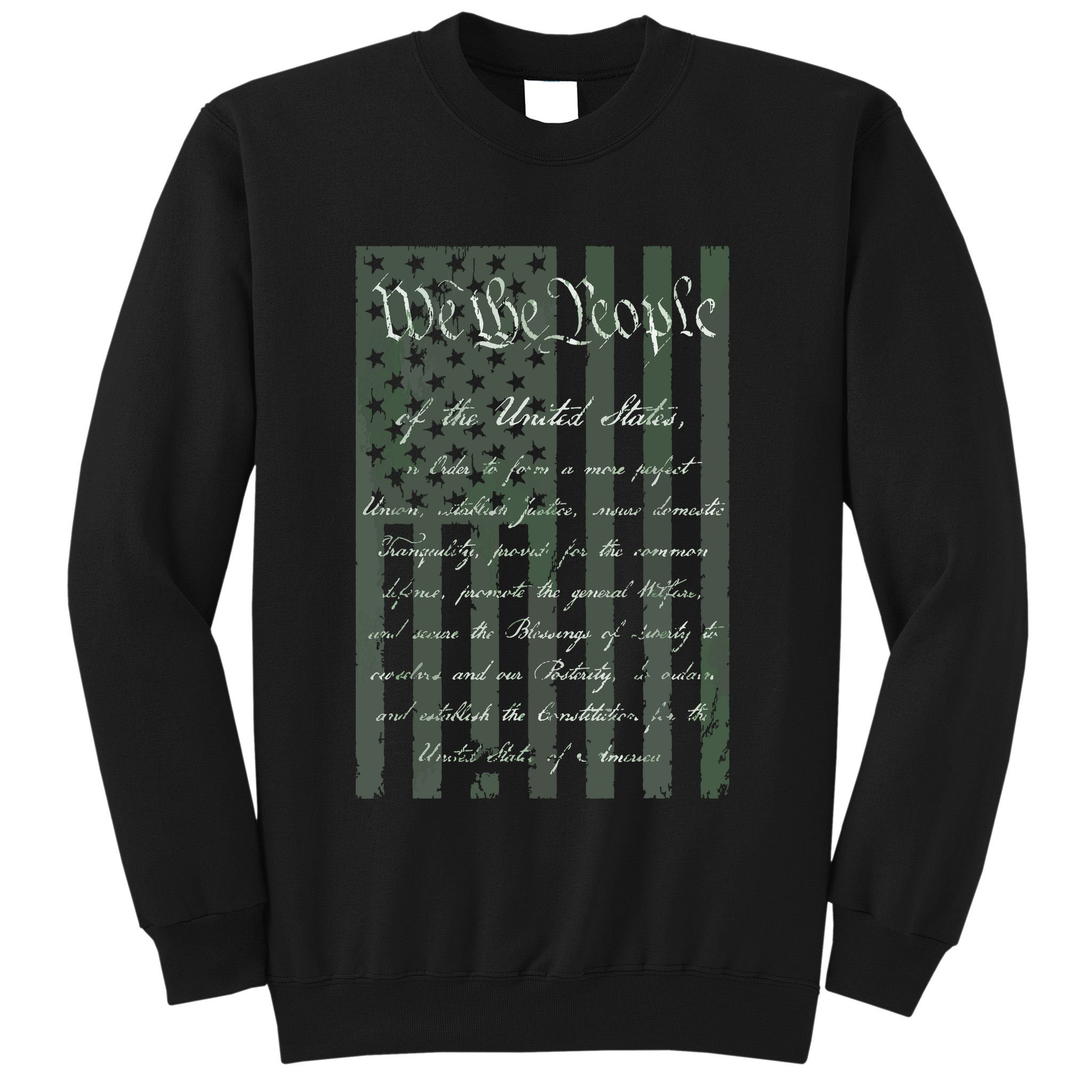 WE THE PEOPLE US CONSTITUTION PREAMBLE UNITED STATES FLAG Sweatshirt