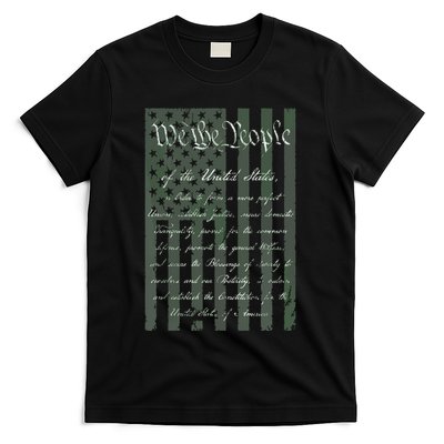 WE THE PEOPLE US CONSTITUTION PREAMBLE UNITED STATES FLAG T-Shirt