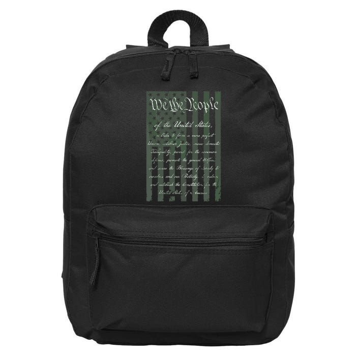 WE THE PEOPLE US CONSTITUTION PREAMBLE UNITED STATES FLAG 16 in Basic Backpack