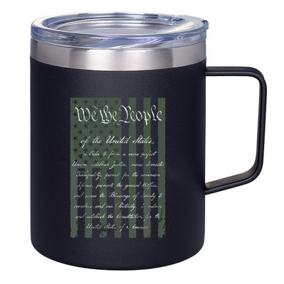 WE THE PEOPLE US CONSTITUTION PREAMBLE UNITED STATES FLAG 12oz Stainless Steel Coffee Mug