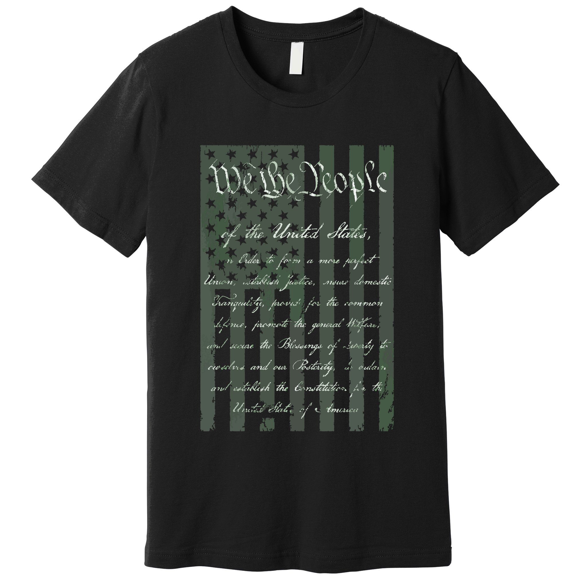 WE THE PEOPLE US CONSTITUTION PREAMBLE UNITED STATES FLAG Premium T-Shirt