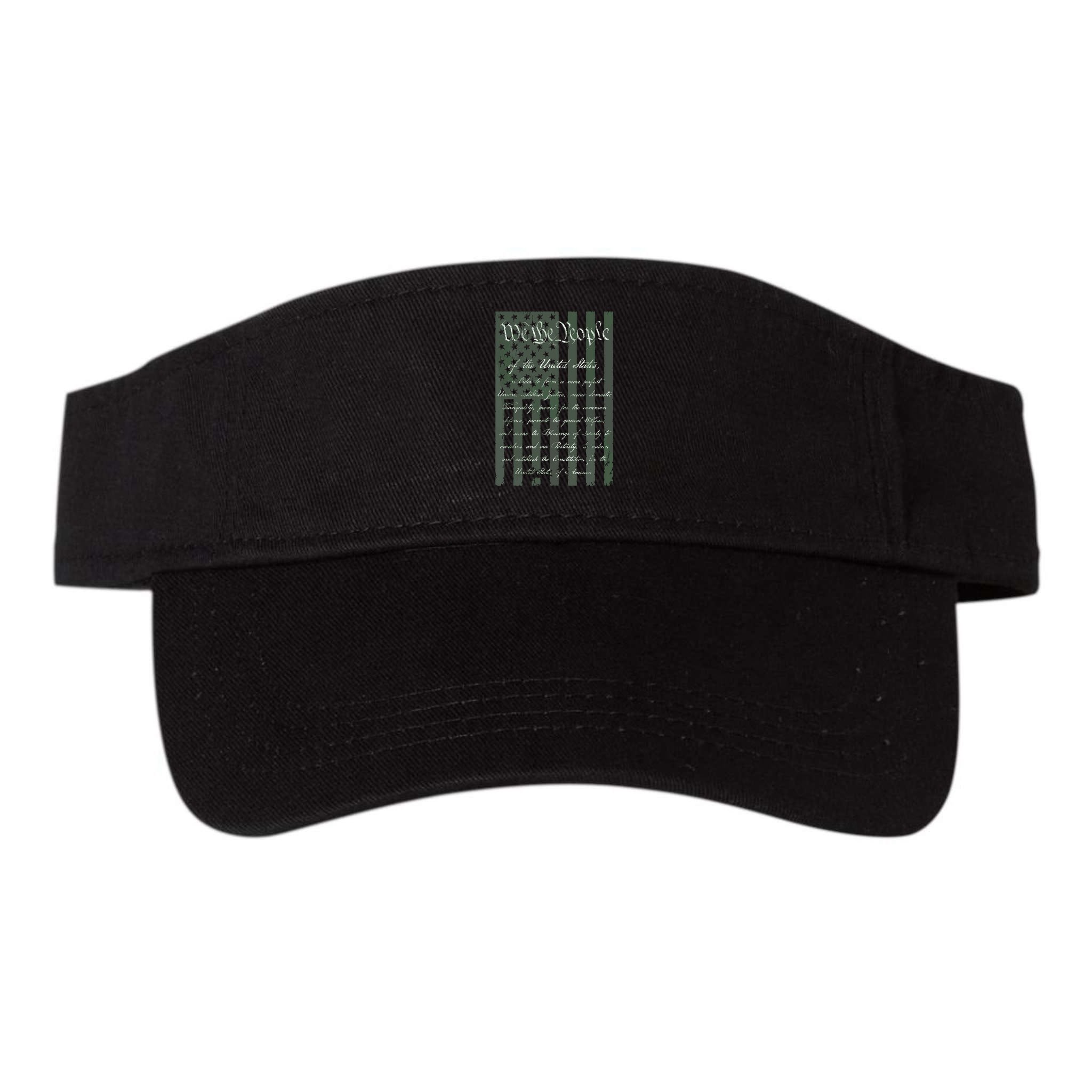 WE THE PEOPLE US CONSTITUTION PREAMBLE UNITED STATES FLAG Visor