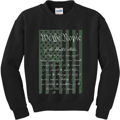 WE THE PEOPLE US CONSTITUTION PREAMBLE UNITED STATES FLAG Kids Sweatshirt