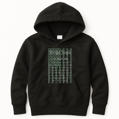 WE THE PEOPLE US CONSTITUTION PREAMBLE UNITED STATES FLAG Kids Hoodie