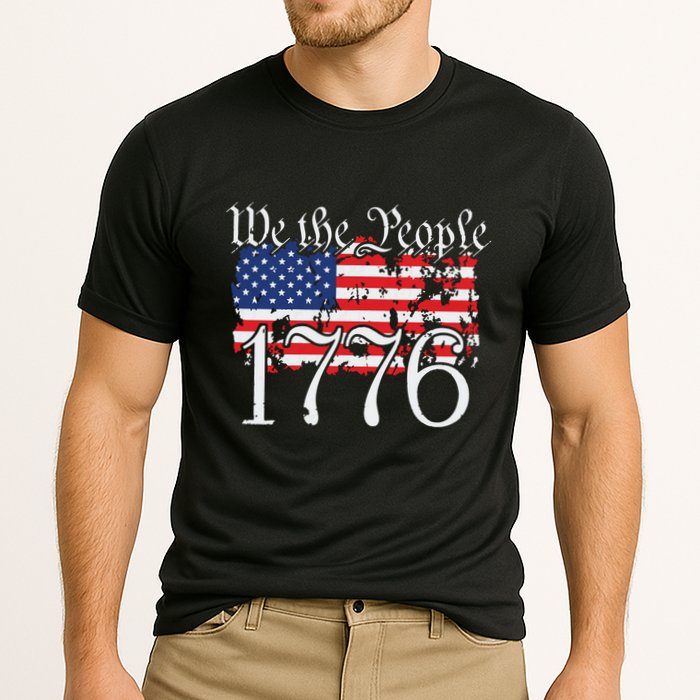 We The People 1776 US Constitution Freedom American Flag Cooling Performance Crew T-Shirt