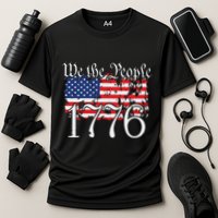 We The People 1776 US Constitution Freedom American Flag Cooling Performance Crew T-Shirt