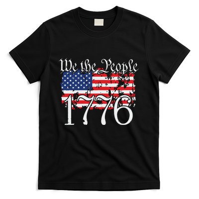 We The People 1776 US Constitution Freedom American Flag T-Shirt