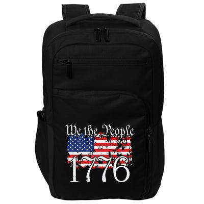 We The People 1776 US Constitution Freedom American Flag Impact Tech Backpack