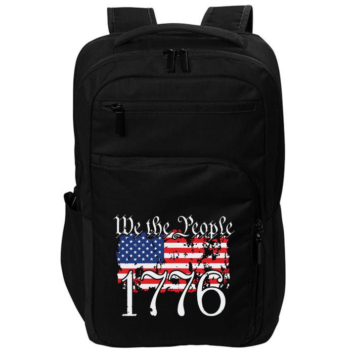 We The People 1776 US Constitution Freedom American Flag Impact Tech Backpack