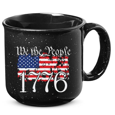 We The People 1776 US Constitution Freedom American Flag 15oz Campfire Ceramic Mug