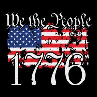 We The People 1776 US Constitution Freedom American Flag Flat Bill Trucker Hat
