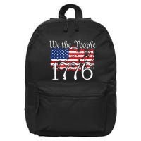 We The People 1776 US Constitution Freedom American Flag 16 in Basic Backpack