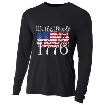 We The People 1776 US Constitution Freedom American Flag Cooling Performance Long Sleeve Crew