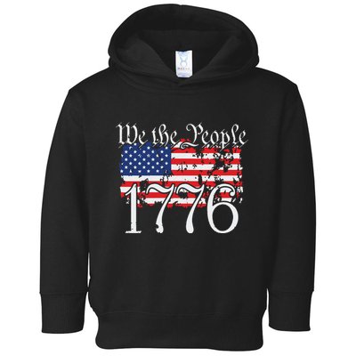 We The People 1776 US Constitution Freedom American Flag Toddler Hoodie