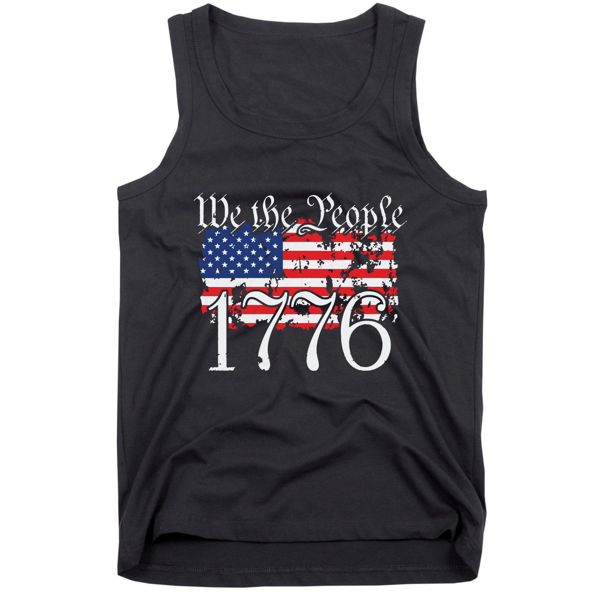 We The People 1776 US Constitution Freedom American Flag Tank Top