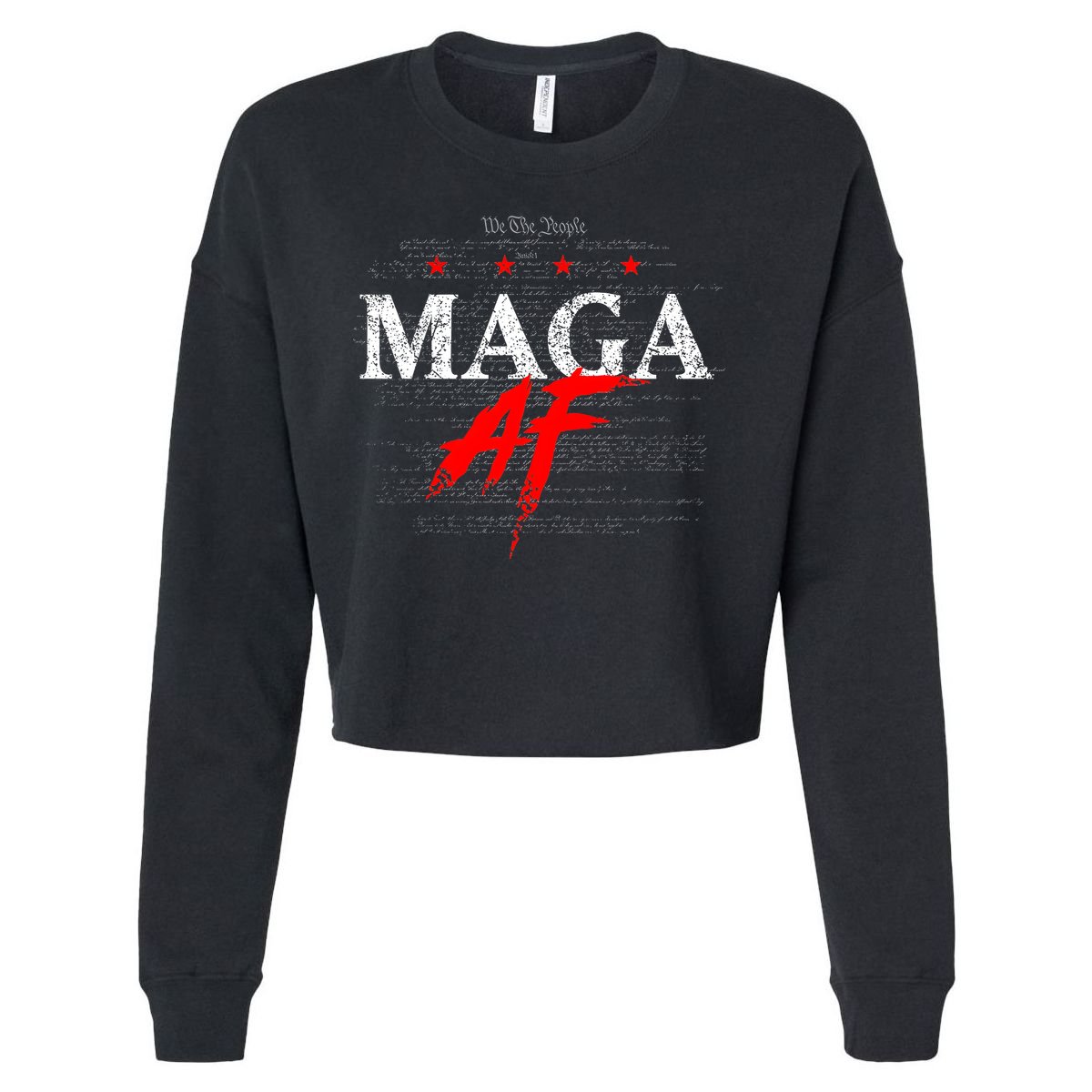 We The People Maga Af Cropped Pullover Crew
