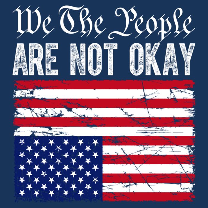 We The People Are Not Okay Flipped American Flag Patriotic Cooling Performance Crew T-Shirt