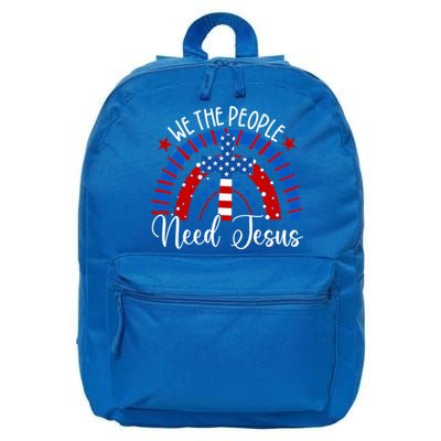 We The People Need Jesus Rainbow 4th Of July Usa Christian Gift 16 in Basic Backpack