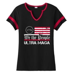 We The People 1776 Ultra Maga Ladies Halftime Notch Neck Tee