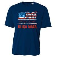 We The People Ultra MAGA King Vintage USA Flag Pride Cooling Performance Crew T-Shirt