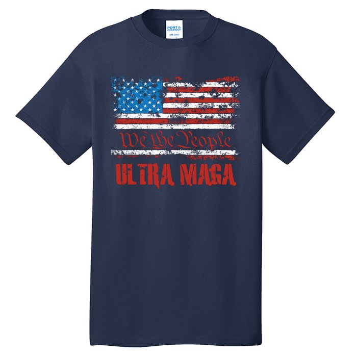 We The People Ultra MAGA King Vintage USA Flag Pride Tall T-Shirt