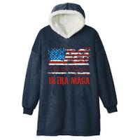 We The People Ultra MAGA King Vintage USA Flag Pride Hooded Wearable Blanket