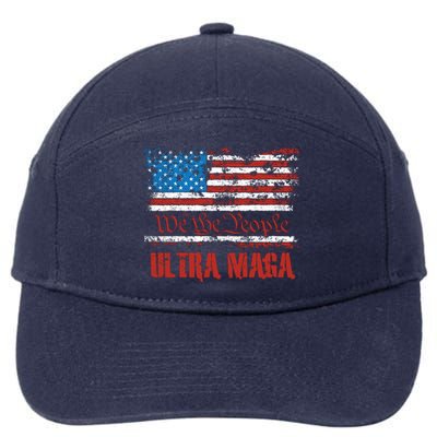 We The People Ultra MAGA King Vintage USA Flag Pride 7-Panel Snapback Hat