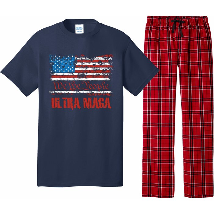 We The People Ultra MAGA King Vintage USA Flag Pride Pajama Set