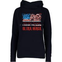 We The People Ultra MAGA King Vintage USA Flag Pride Womens Funnel Neck Pullover Hood