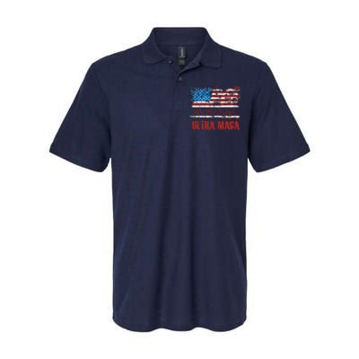 We The People Ultra MAGA King Vintage USA Flag Pride Softstyle Adult Sport Polo