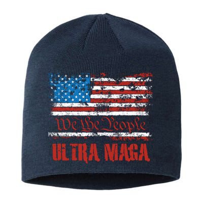 We The People Ultra MAGA King Vintage USA Flag Pride Sustainable Beanie