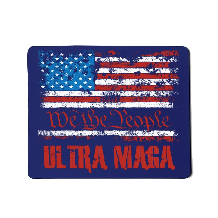 We The People Ultra MAGA King Vintage USA Flag Pride Mousepad