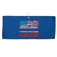 We The People Ultra MAGA King Vintage USA Flag Pride Large Microfiber Waffle Golf Towel