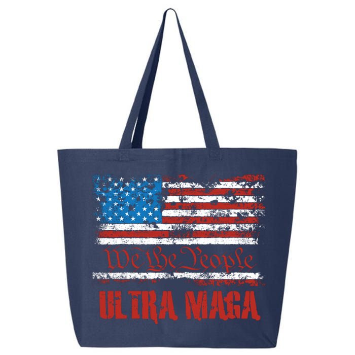 We The People Ultra MAGA King Vintage USA Flag Pride 25L Jumbo Tote