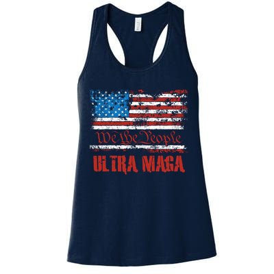 We The People Ultra MAGA King Vintage USA Flag Pride Womens Tank Top