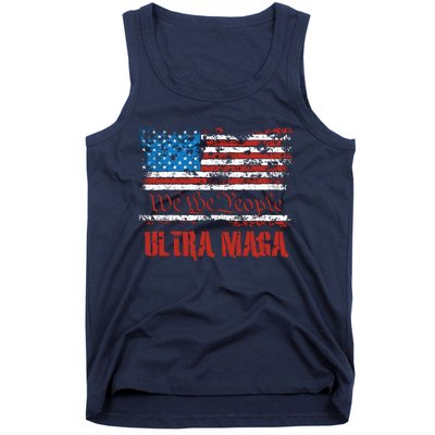 We The People Ultra MAGA King Vintage USA Flag Pride Tank Top