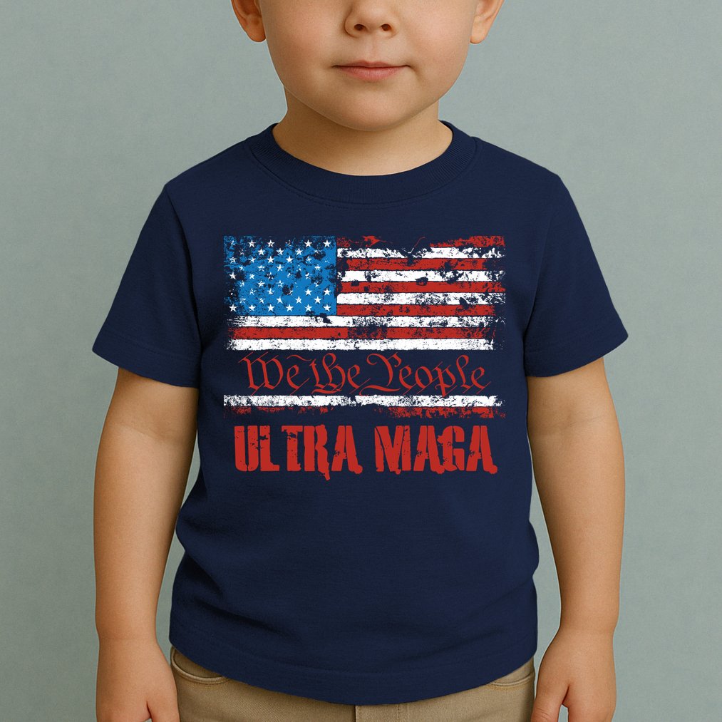 We The People Ultra MAGA King Vintage USA Flag Pride Toddler T-Shirt