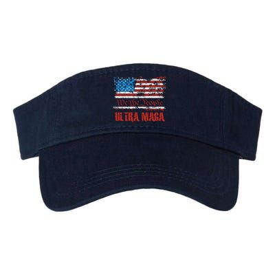 We The People Ultra MAGA King Vintage USA Flag Pride Valucap Bio-Washed Visor