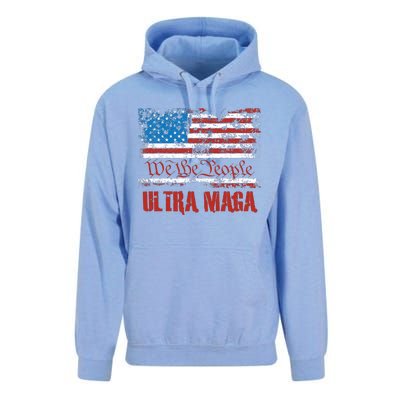 We The People Ultra MAGA King Vintage USA Flag Pride Unisex Surf Hoodie