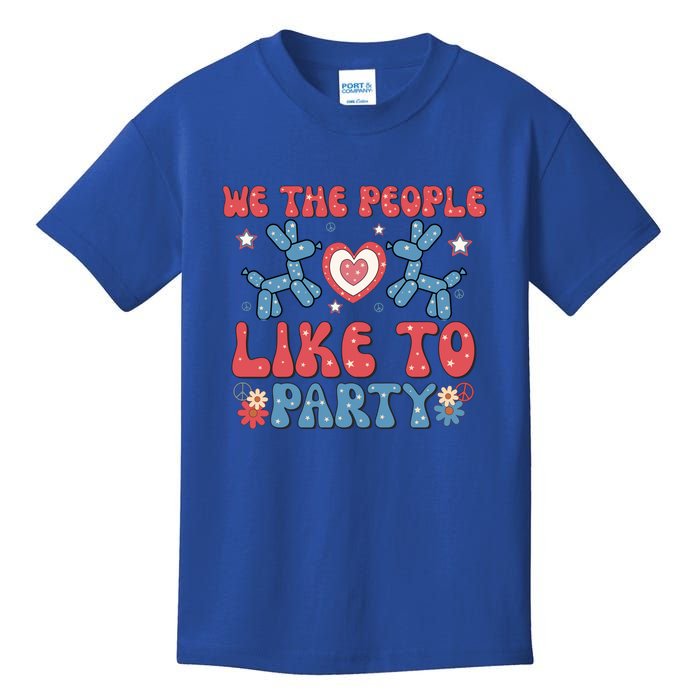 We The People Like To Party 4th Of July Retro Gift Kids T-Shirt