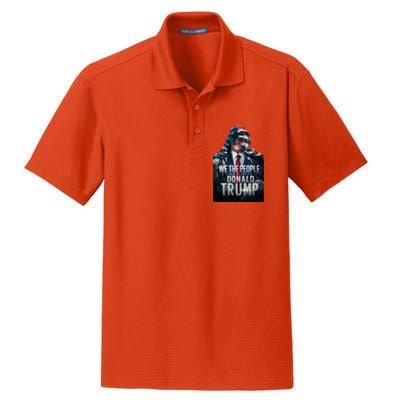 We The People Stand With Donald Trump 2024 American Flag Gift Dry Zone Grid Polo