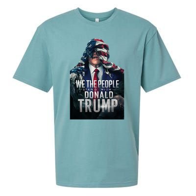 We The People Stand With Donald Trump 2024 American Flag Gift Sueded Cloud Jersey T-Shirt