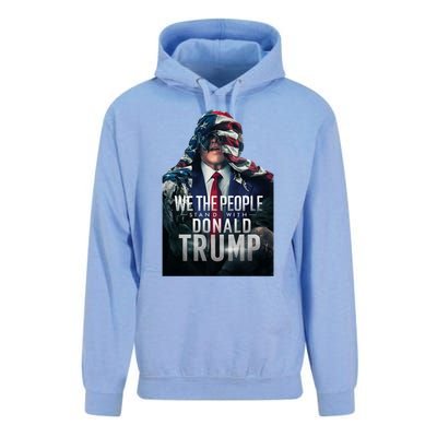 We The People Stand With Donald Trump 2024 American Flag Gift Unisex Surf Hoodie