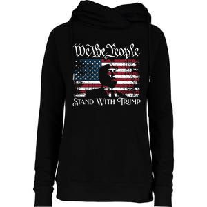 We The People Stand With Trump Womens Funnel Neck Pullover Hood