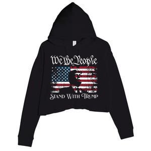 We The People Stand With Trump Crop Fleece Hoodie