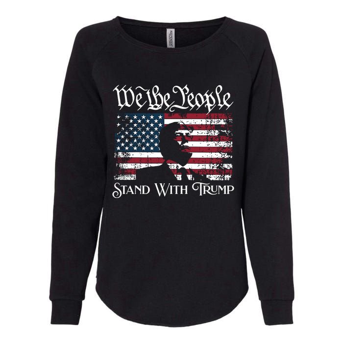 We The People Stand With Trump Womens California Wash Sweatshirt