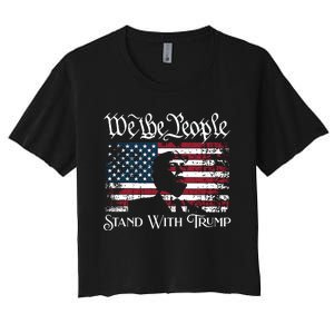 We The People Stand With Trump Women's Crop Top Tee