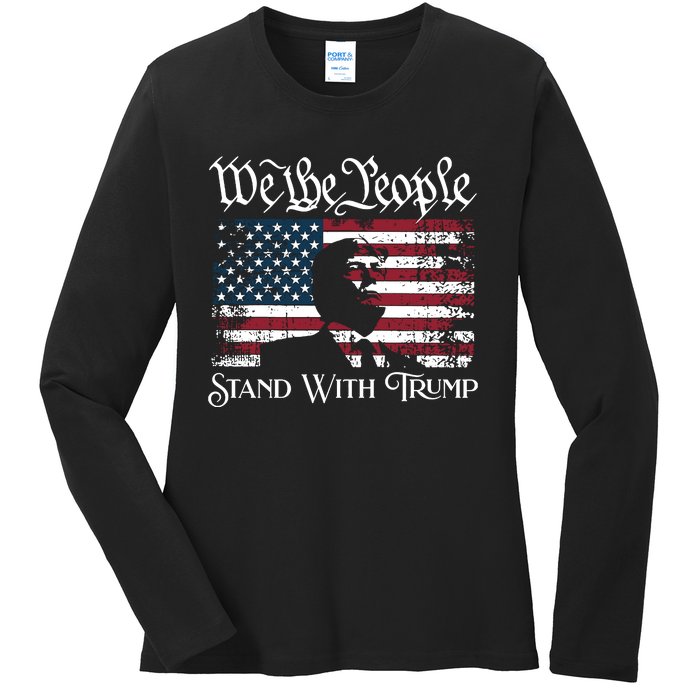 We The People Stand With Trump Ladies Long Sleeve Shirt