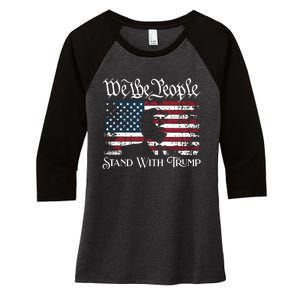 We The People Stand With Trump Women's Tri-Blend 3/4-Sleeve Raglan Shirt