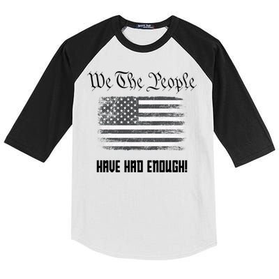 We The People Have Had Enough! American Flag Design USA Kids Colorblock Raglan Jersey